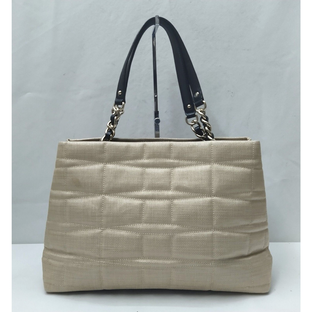 Kate Spade Veranda Place Quilted Bow Straw Chain Strap Satchel Shoulder Bag - Picture 2 of 16